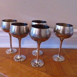 Silver Plated/EPNS Goblet, with Engraved Decoration - Vintage Drinking Vessel